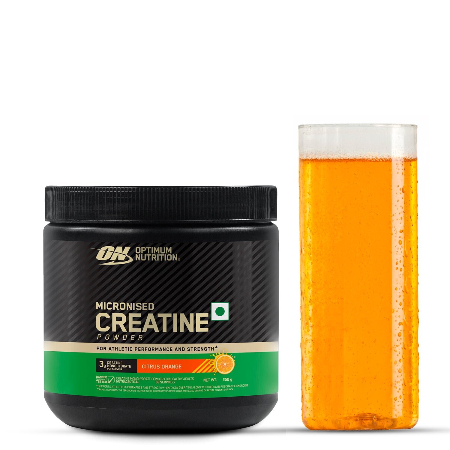Optimum Nutrition Micronized Creatine Powder 250 g Citrus Orange