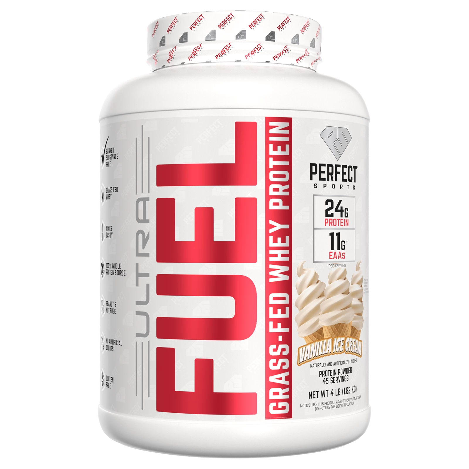 Perfect Sports Ultra Fuel Grass-Fed Whey Vanilla Ice Cream